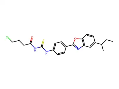 Butanamide, 4-chloro-N-[[[4-[5-(1-methylpropyl)-2-benzoxazolyl]phenyl]amino]thioxomethyl]- structure