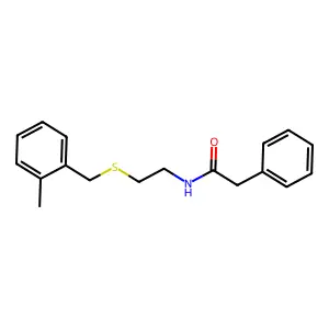 N-[2-[(2-methylphenyl)methylsulfanyl]ethyl]-2-phenylacetamide structure