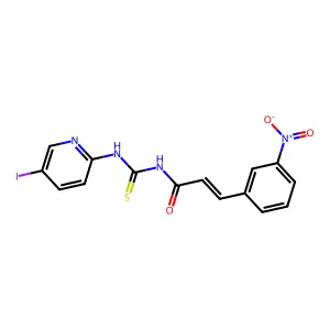 (E)-N-[(5-iodopyridin-2-yl)carbamothioyl]-3-(3-nitrophenyl)prop-2-enamide structure