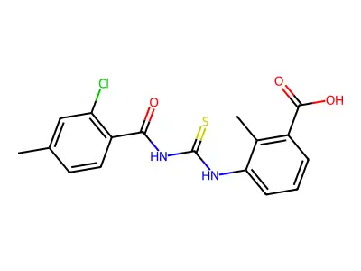 3-[(2-Chloro-4-methylbenzoyl)carbamothioylamino]-2-methylbenzoic acid structure