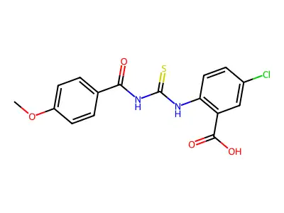 5-Chloro-2-[[[(4-methoxybenzoyl)amino]thioxomethyl]amino]-benzoic acid structure