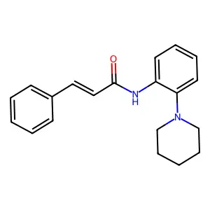 (E)-3-phenyl-N-(2-piperidin-1-ylphenyl)prop-2-enamide structure