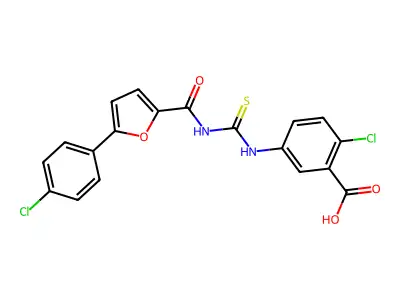 2-CHLORO-5-[[[[[5- -2-FURANYL]CARBONYL]AMINO]THIOXOMETHYL]AMINO]-BENZOICACID structure