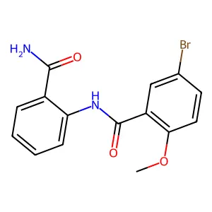 5-bromo-N-(2-carbamoylphenyl)-2-methoxybenzamide structure