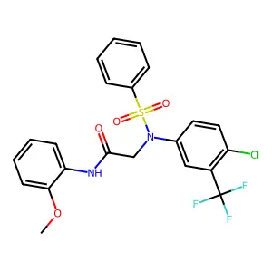 2-[N-(benzenesulfonyl)-4-chloro-3-(trifluoromethyl)anilino]-N-(2-methoxyphenyl)acetamide structure