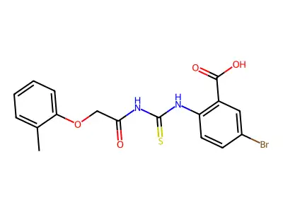 5-Bromo-2-[[2-(2-methylphenoxy)acetyl]carbamothioylamino]benzoic acid structure