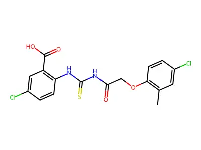 5-chloro-2-[[2-(4-chloro-2-methyl-phenoxy)acetyl]thiocarbamoylamino]benzoic Acid structure