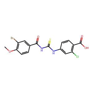 4-(3-(3-Bromo-4-methoxybenzoyl)thioureido)-2-chlorobenzoic acid structure