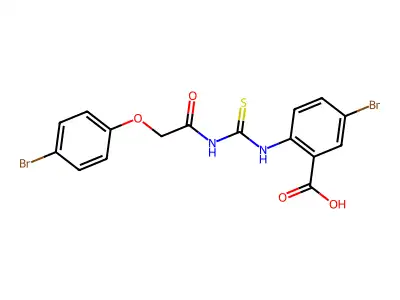 5-Bromo-2-[[2-(4-bromophenoxy)acetyl]carbamothioylamino]benzoic acid structure