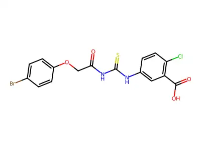5-[[2-(4-Bromophenoxy)acetyl]carbamothioylamino]-2-chlorobenzoic acid structure