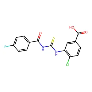 4-Chloro-3-[(4-fluorobenzoyl)carbamothioylamino]benzoic acid structure