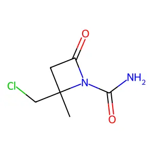 2-(Chloromethyl)-2-methyl-4-oxoazetidine-1-carboxamide structure