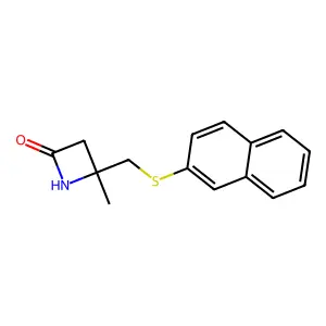 4-Methyl-4-(naphthalen-2-ylsulfanylmethyl)azetidin-2-one structure