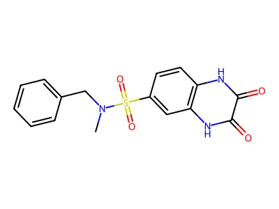 N-benzyl-N-methyl-2,3-dioxo-1,4-dihydroquinoxaline-6-sulfonamide structure