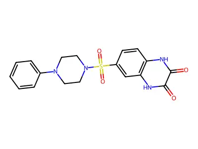 6-(4-Phenylpiperazin-1-yl)sulfonyl-1,4-dihydroquinoxaline-2,3-dione structure