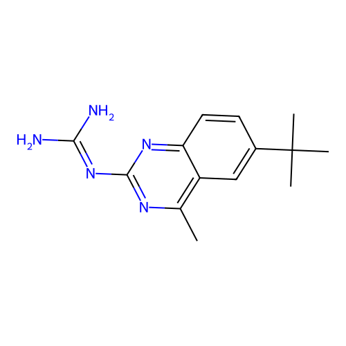 (6-Tert-butyl-4-methylquinazolin-2-yl)guanidine structure
