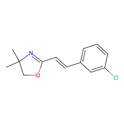Oxazole, 4,5-dihydro-2-(2-(3-chlorophenyl)ethenyl)-4,4-dimethyl- structure