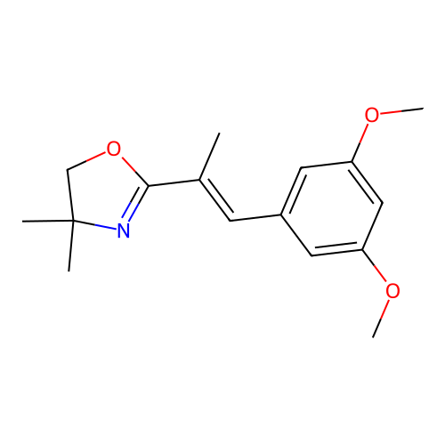 Oxazole, 4,5-dihydro-2-(2-(3,5-dimethoxyphenyl)-1-methylethenyl)-4,4-dimethyl- structure