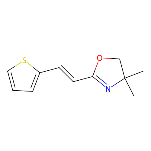 Oxazole, 4,5-dihydro-4,4-dimethyl-2-(2-(2-thienyl)ethenyl)- structure
