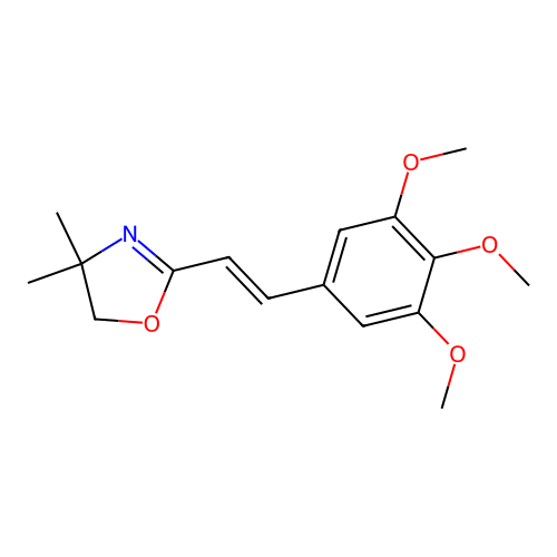 Oxazole, 4,5-dihydro-4,4-dimethyl-2-(2-(3,4,5-trimethoxyphenyl)ethenyl)- structure