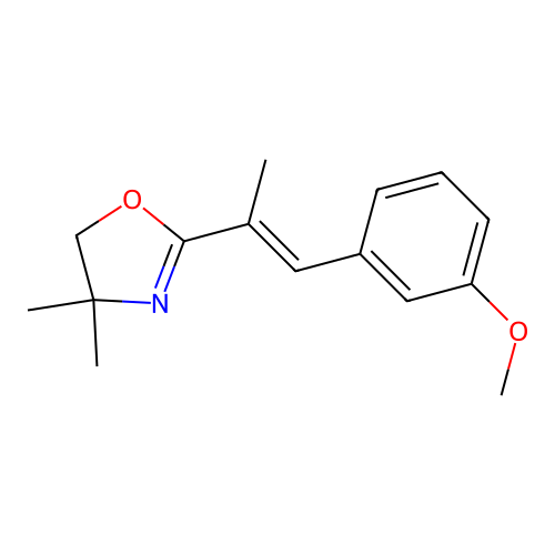 Oxazole, 4,5-dihydro-4,4-dimethyl-2-(2-(3-methoxyphenyl)-1-methylethenyl)- structure