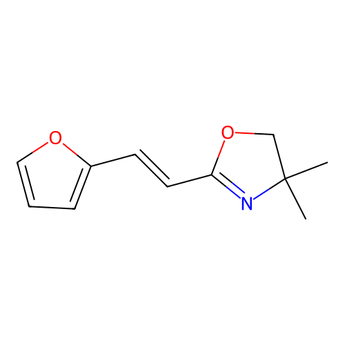 Oxazole, 4,5-dihydro-4,4-dimethyl-2-(2-(2-furanyl)ethenyl)- structure