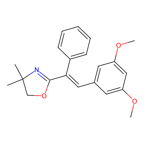 Oxazole, 4,5-dihydro-2-(2-(3,5-dimethoxyphenyl)-1-phenylethenyl)-4,4-dimethyl- structure