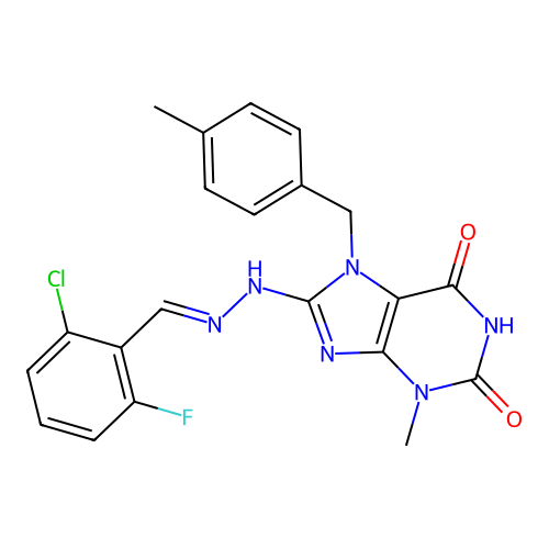 C21H18ClFN6O2 structure