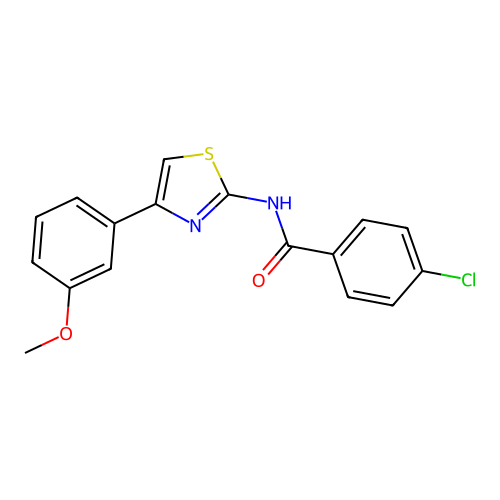 4-chloro-N-[4-(3-methoxyphenyl)-1,3-thiazol-2-yl]benzamide structure