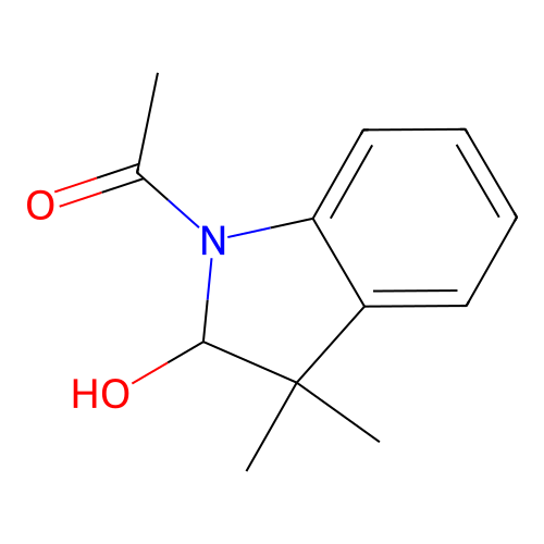 N-acetyl-2-hydroxy-3,3-dimethylindoline structure