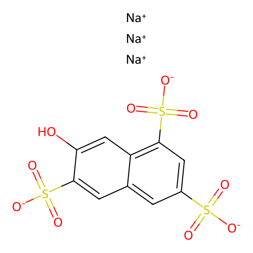 Trisodium 7-hydroxynaphthalene-1,3,6-trisulphonate structure
