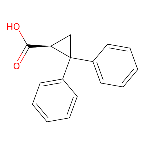 (1S)-2,2-diphenylcyclopropane-1-carboxylic acid structure
