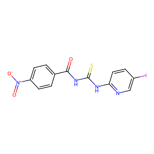 N-((5-iodopyridin-2-yl)carbamothioyl)-4-nitrobenzamide structure