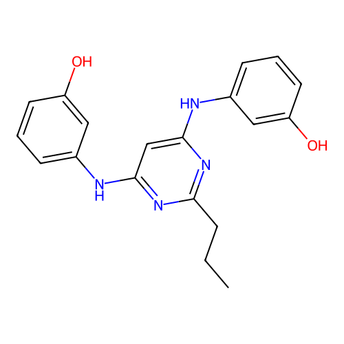 3-[[6-(3-Hydroxyanilino)-2-propylpyrimidin-4-yl]amino]phenol structure