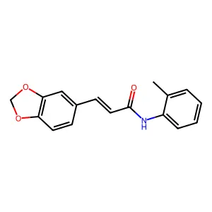3-Benzo[1,3]dioxol-5-yl-N-o-tolyl-acrylamide structure