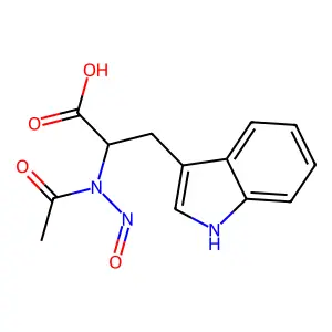 N-acetyl-N'-nitrosotryptophan structure