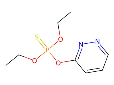 Phosphorothioic acid, O,O-diethyl O-3-pyridazinyl ester structure