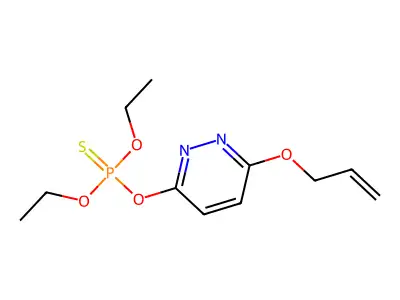 Phosphorothioic acid, O,O-diethyl O-(6-(2-propenyloxy)-3-pyridazinyl) ester structure