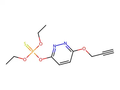 Phosphorothioic acid, O,O-diethyl O-(6-(2-propynyloxy)-3-pyridazinyl) ester structure