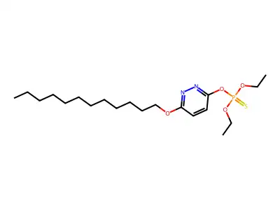 Phosphorothioic acid, O,O-diethyl O-(6-(dodecyloxy)-3-pyridazinyl) ester structure