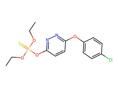 Phosphorothioic acid, O-(6-(4-chlorophenoxy)-3-pyridazinyl) O,O-diethyl ester structure