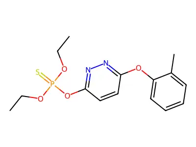Phosphorothioic acid, O,O-diethyl O-(6-(2-methylphenoxy)-3-pyridazinyl) ester structure
