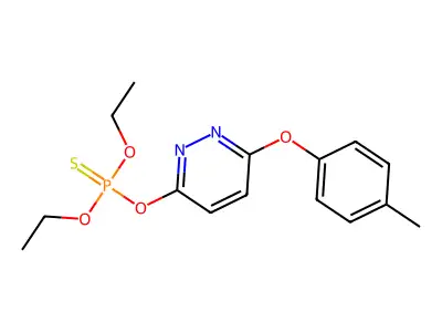 Phosphorothioic acid, O,O-diethyl O-(6-(4-methylphenoxy)-3-pyridazinyl) ester structure