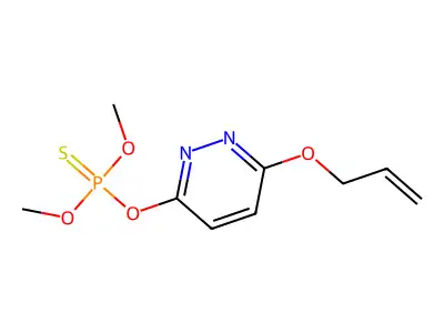 Phosphorothioic acid, O,O-dimethyl O-(6-(2-propenyloxy)-3-pyridazinyl) ester structure