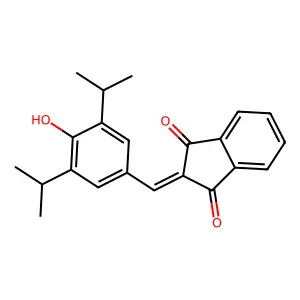 2-{[4-Hydroxy-3,5-di(propan-2-yl)phenyl]methylidene}-1H-indene-1,3(2H)-dione structure