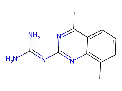 N-(4,8-dimethylquinazolin-2-yl)guanidine structure