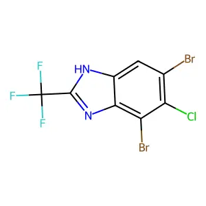 Benzimidazole, 5-chloro-4,6-dibromo-2-(trifluoromethyl)- structure