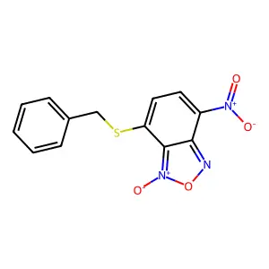 7-(Benzylsulfanyl)-4-nitro-1-oxo-2,1lambda~5~,3-benzoxadiazole structure