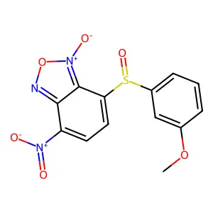 4-(3-Methoxyphenyl)sulfinyl-7-nitro-3-oxido-2,1,3-benzoxadiazol-3-ium structure
