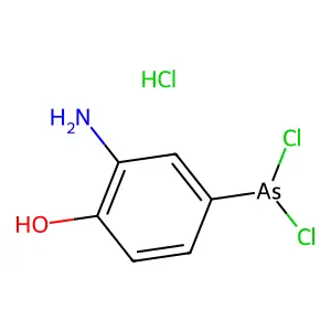 Arsonous dichloride, As-(3-amino-4-hydroxyphenyl)-, hydrochloride (1:1) structure